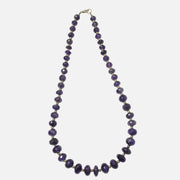 Amethyst Necklace: Peace and Calm - Oval with Metal Beads 1 Layer Necklace - Love Rocks