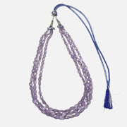 Amethyst Necklace: Peace and Calm - Oval Beads 3 Layer Necklace Love Rocks Necklace