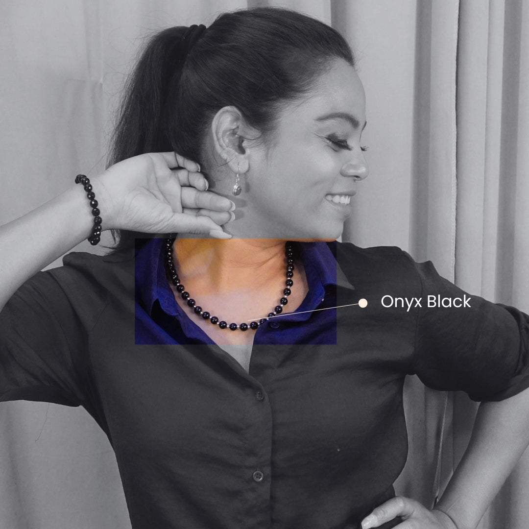 Black Onyx Necklace: Office Wear for Discipline & Energetic Shielding