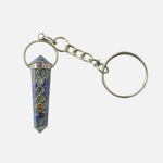 Load image into Gallery viewer, 7 Chakra Lapis Lazuli Keychain – Speak Your Truth with Confidence
