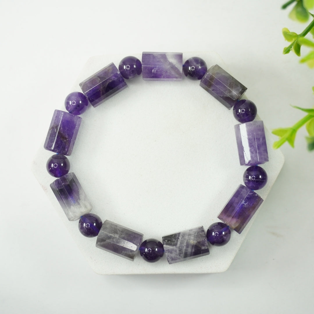 Chevron Amethyst Bracelet: Peace and Calm