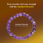 Load image into Gallery viewer, Amethyst Bracelet: Peace and Calm - Round Beads 8mm Love Rocks Bracelet
