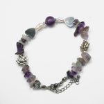 Load image into Gallery viewer, Amethyst Bracelet: Lotus and Heart Charms