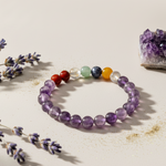 Load image into Gallery viewer, Amethyst 7 Chakras Bracelet