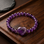 Load image into Gallery viewer, Amethyst Bracelet: Heart Stone