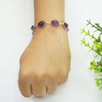 Load image into Gallery viewer, Amethyst Silver Bracelet - Medium Oval
