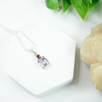 Load image into Gallery viewer, Amethyst Silver Pendant : Square
