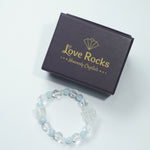 Load image into Gallery viewer, Aquamarine & Clear Quartz Fox Bracelet: Calm & Wisdom