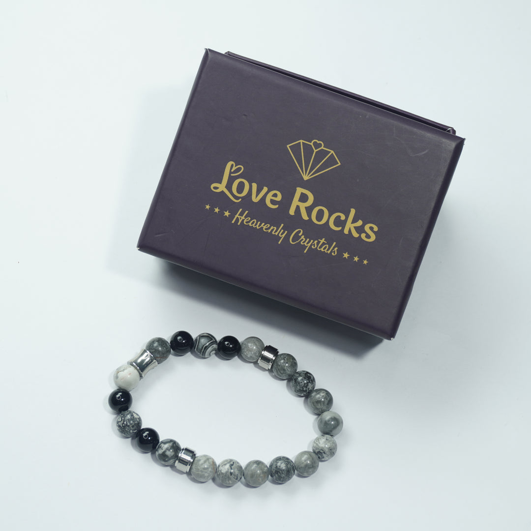 Black Agate Bracelet: Grounding & Protection
