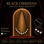 Load image into Gallery viewer, Black Obsidian Festive Wear Necklace