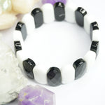 Load image into Gallery viewer, Black and White Azezulite Bracelet: Spiritual Light and Ascension - Love Rocks