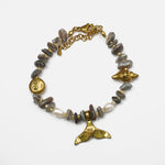 Load image into Gallery viewer, Botswana Agate Bracelet: Wings and Conch Charm