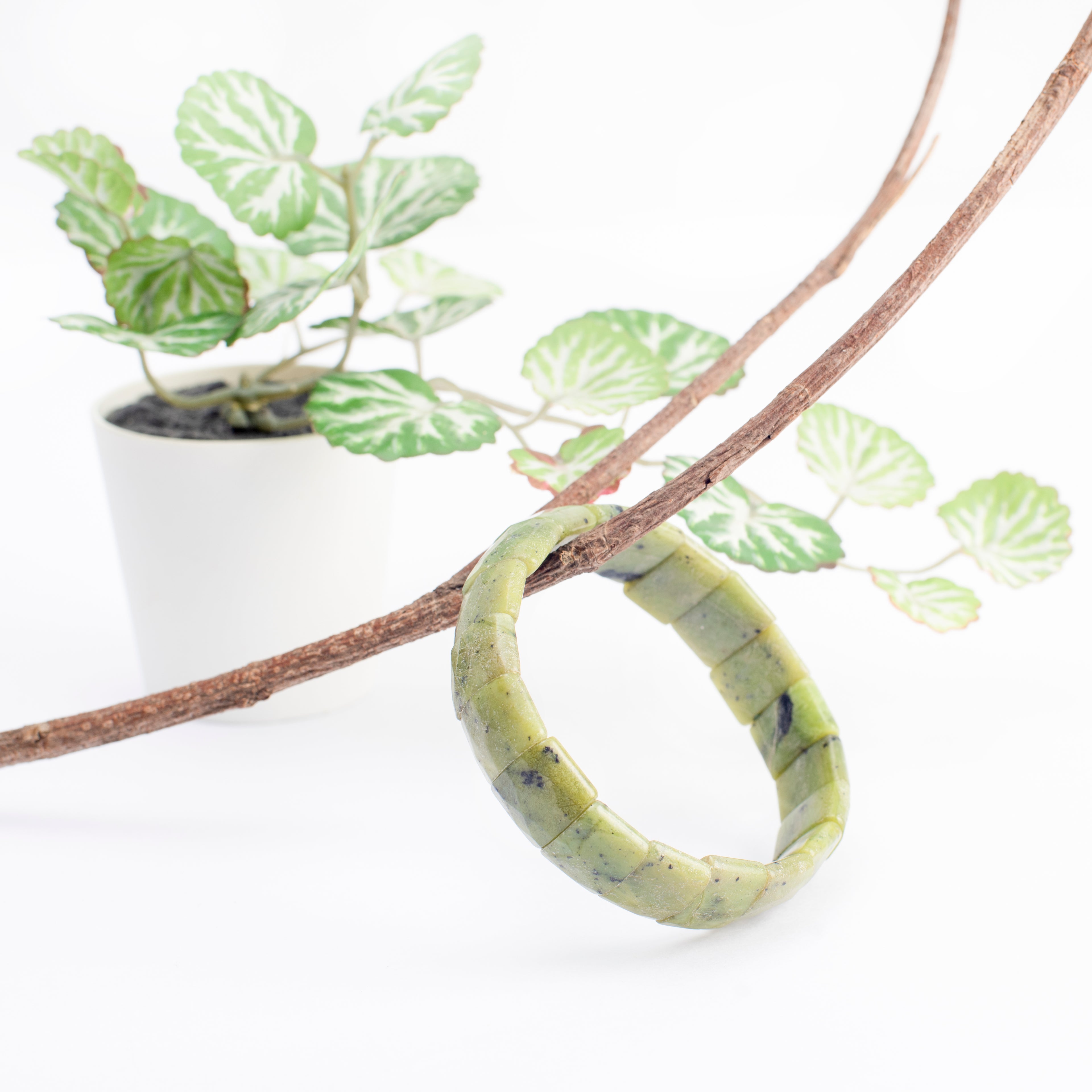 Burma Jade Square Beads Bracelet