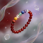 Load image into Gallery viewer, Red Carnelian 7 Chakras Bracelet