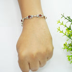 Load image into Gallery viewer, Carnelian Red Silver Bracelet - Oval with Design