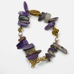 Load image into Gallery viewer, Charoite Bracelet: Cowrie and Plus Charms
