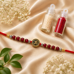 Load image into Gallery viewer, Red Carnelian Om Rakhi