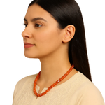 Load image into Gallery viewer, Carnelian Necklace: Creativity - Orange Petal Beads Love Rocks Necklace
