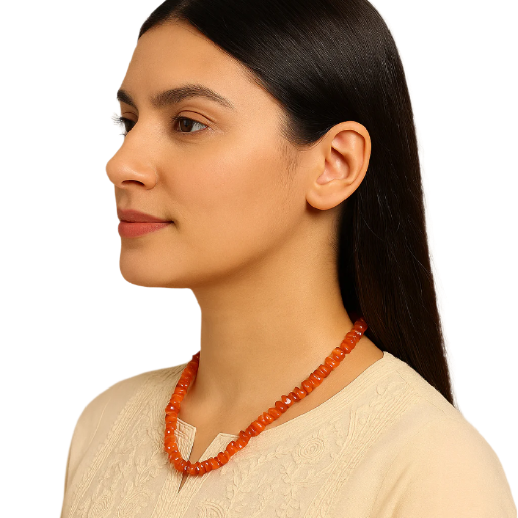 Carnelian Necklace: Creativity - Orange Petal Beads