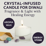 Load image into Gallery viewer, Crystal-Infused Candle for Diwali – Fragrance & Light with Healing Energy