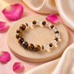 Load image into Gallery viewer, Clear Quartz & Tiger's Eye Bracelet