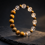 Load image into Gallery viewer, Clear Quartz & Tiger's Eye Bracelet