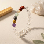Load image into Gallery viewer, Clear quartz with 7 Chakra stones bracelet