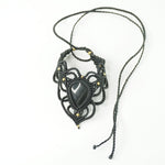 Load image into Gallery viewer, Black Onyx Necklace: Concentration - Black Thread Designed