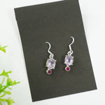 Load image into Gallery viewer, Amethyst Silver Earring : Oval with Zircon