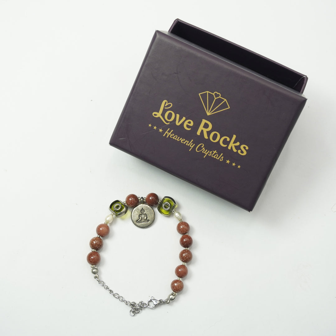 Sandstone Bracelet: Buddha Charm