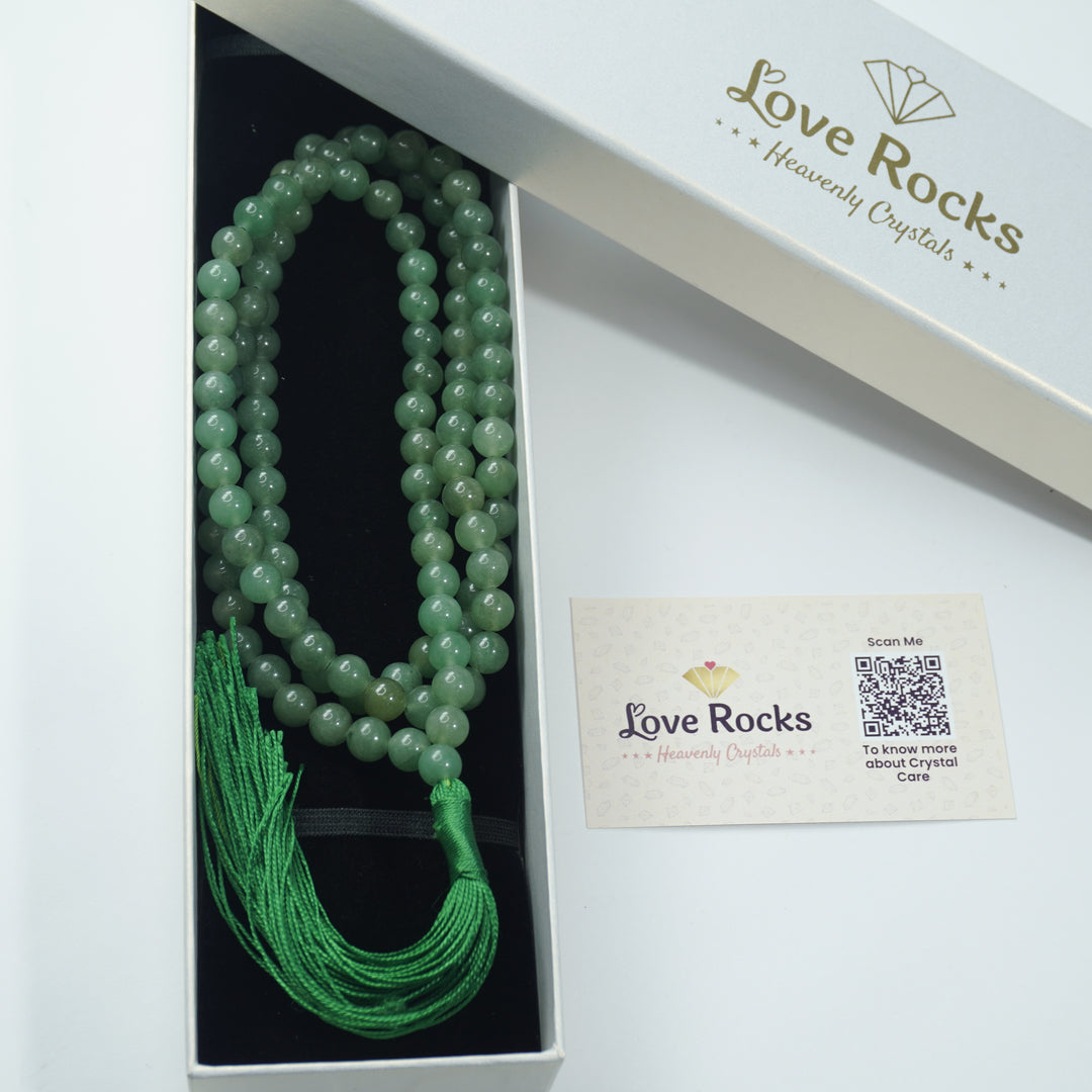 Green Aventurine Japamala: Good Health