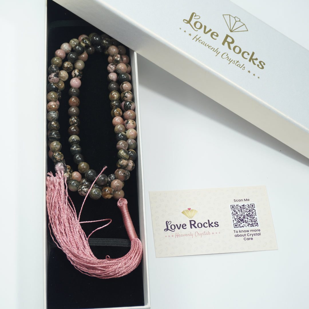 Rhodonite Japamala: Love and Emotional Healing