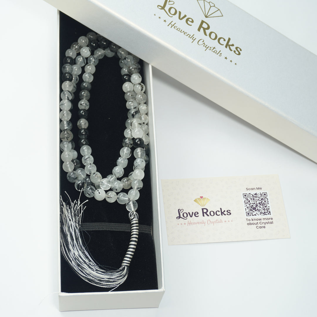 Tourmalinated Quartz Japamala - Balance and Transformation