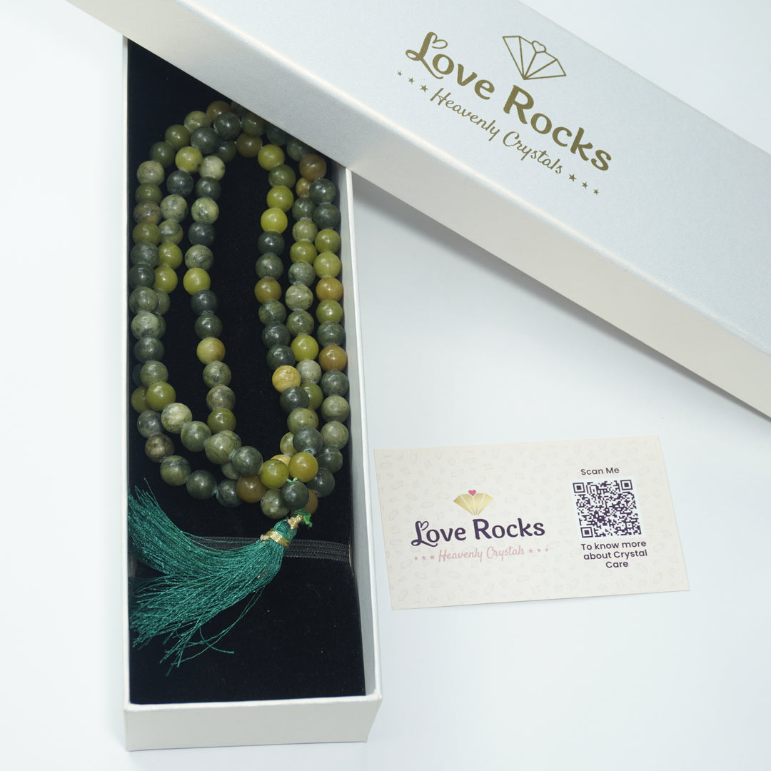 Nephrite Jade Japamala: Protection and Balance