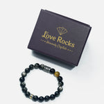 Load image into Gallery viewer, Silver Obsidian & Cat's Eye Bracelet : Protection & Insight