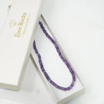 Load image into Gallery viewer, Amethyst Necklace: Peace and Calm - Oval Beads 1 Layer Love Rocks