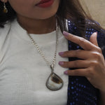 Load image into Gallery viewer, Agate Silver Pendant : Big Drop