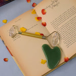 Load image into Gallery viewer, Clear Quartz Face Massager and Green Aventurine Gua Sha Love Rocks Face Massager