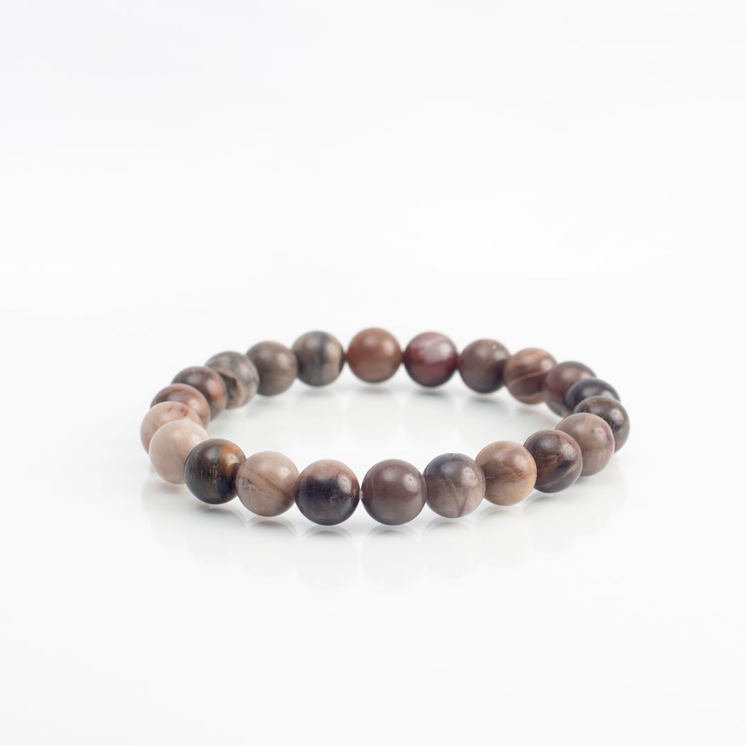 Fossilized Wood Crystal Bracelet: stabilises emotions
