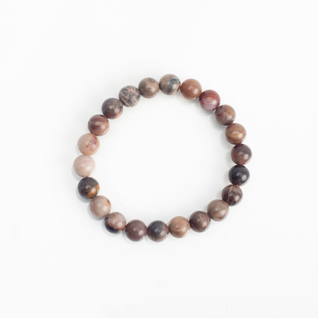 Fossilized Wood Crystal Bracelet: stabilises emotions