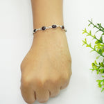 Load image into Gallery viewer, Garnet Silver Bracelet