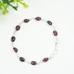 Load image into Gallery viewer, Garnet Silver Bracelet