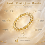 Load image into Gallery viewer, Golden Rutile Quartz Bracelet: Round Beads 8mm