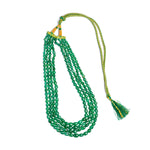 Load image into Gallery viewer, Green Quartz Necklace: Petal Beads 4 Layer