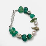 Load image into Gallery viewer, Green Tourmaline Bracelet: Conch Charm