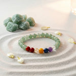 Load image into Gallery viewer, Aventurine Green 7 Chakra Bracelet