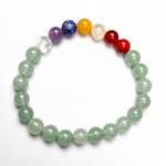 Load image into Gallery viewer, Green Aventurine 7 Chakra Bracelet