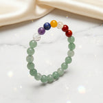 Load image into Gallery viewer, Aventurine Green 7 Chakras Bracelet