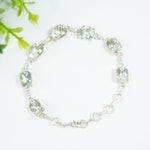 Load image into Gallery viewer, Green Amethyst Silver Bracelet - Medium Oval Beads