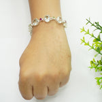 Load image into Gallery viewer, Green Amethyst Sliver Bracelet with Zircon